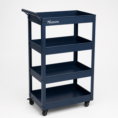 NOZOMI 4-Tier Open-Side Metal Rolling Utility Cart for Garage Warehouse Storage