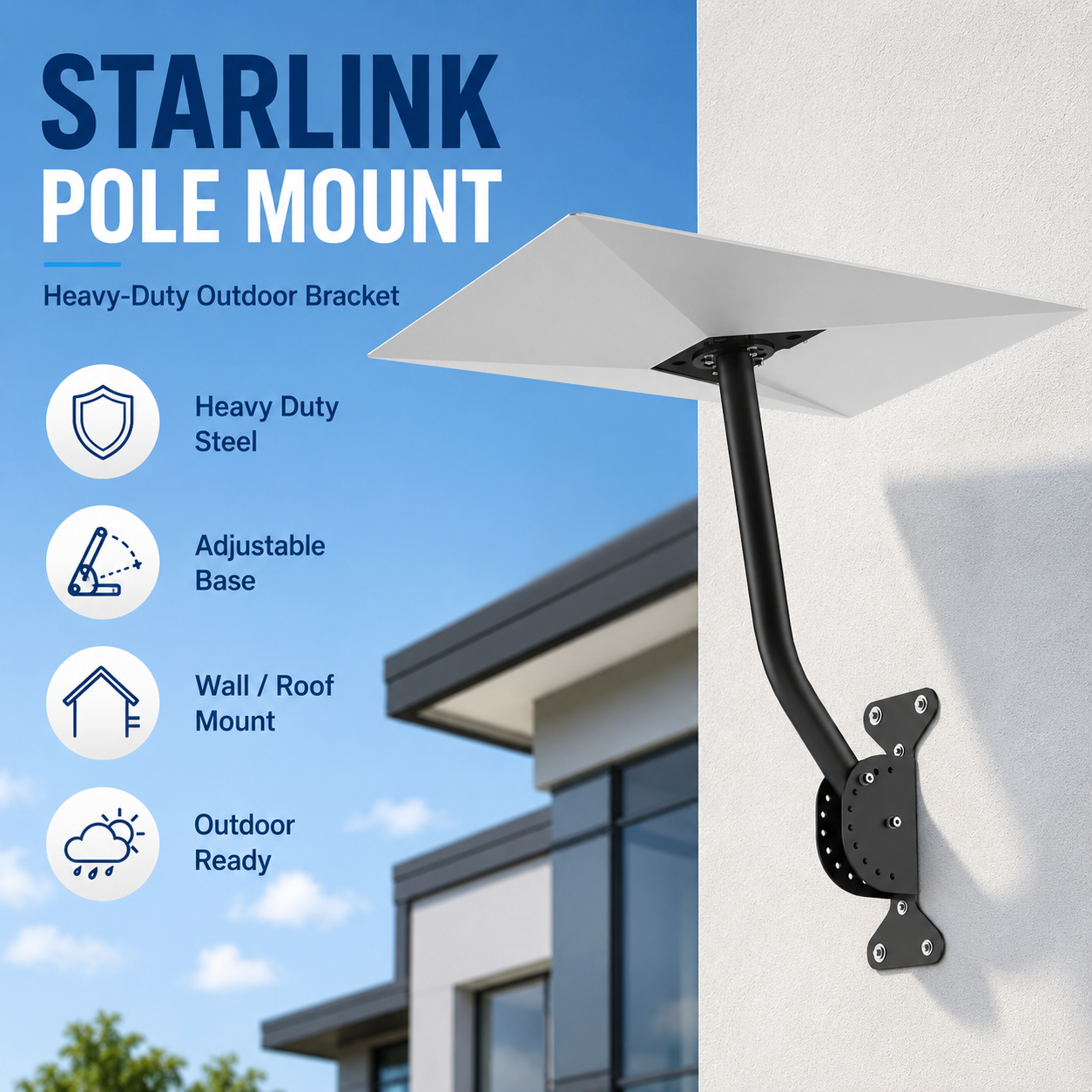 NOZOMI Starlink Gen 3/4 Heavy-Duty Wall Roof Mount