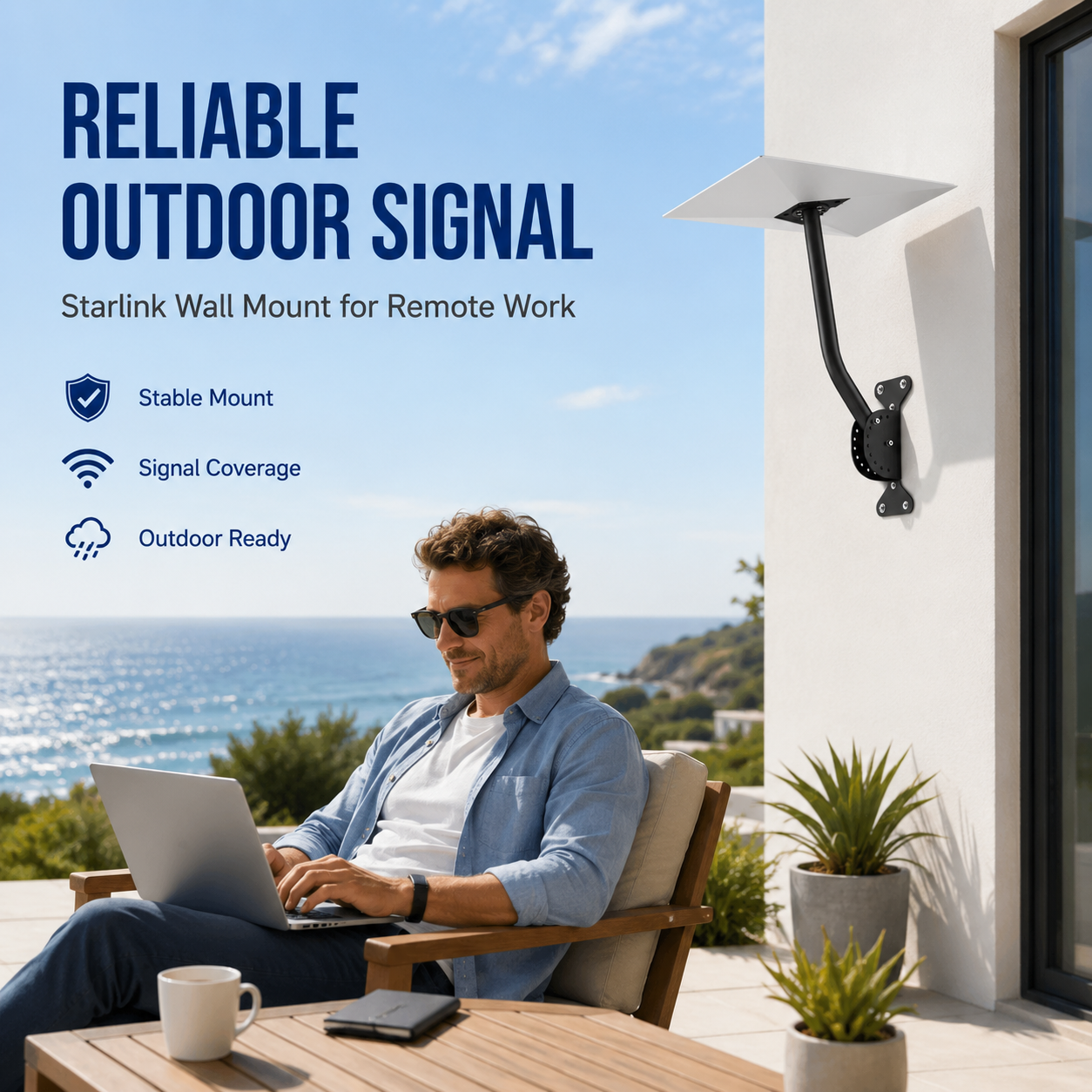 NOZOMI Starlink Gen 3/4 Heavy-Duty Wall Roof Mount