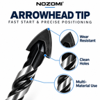 NOZOMI Arrowhead Tile & Glass Drill Bits | 3–12 mm & 7-Piece Set