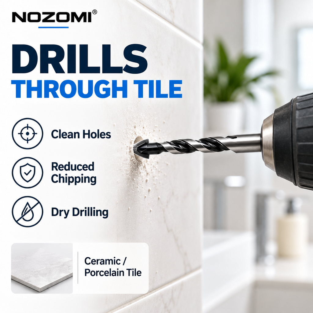 NOZOMI Arrowhead Tile & Glass Drill Bits | 3–12 mm & 7-Piece Set
