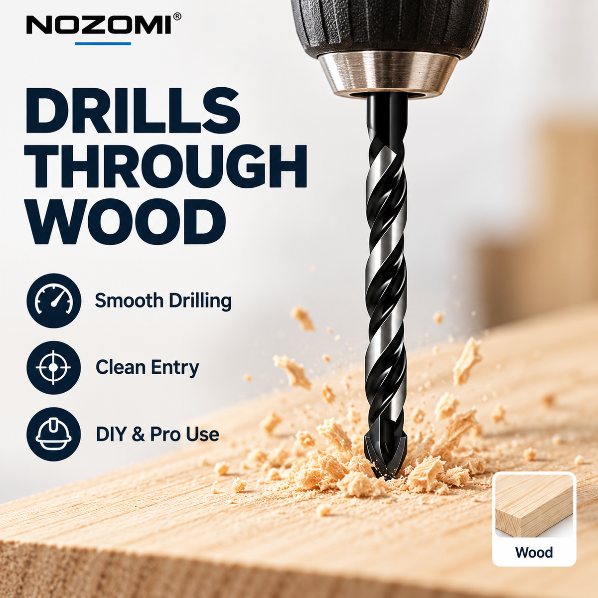 NOZOMI Arrowhead Tile & Glass Drill Bits | 3–12 mm & 7-Piece Set