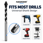 NOZOMI Arrowhead Tile & Glass Drill Bits | 3–12 mm & 7-Piece Set