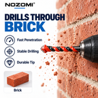 NOZOMI Red Spiral Carbide-Tip Drill Bits | 3–12 mm & 7-Piece Set