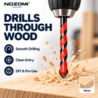 NOZOMI Red Spiral Carbide-Tip Drill Bits | 3–12 mm & 7-Piece Set