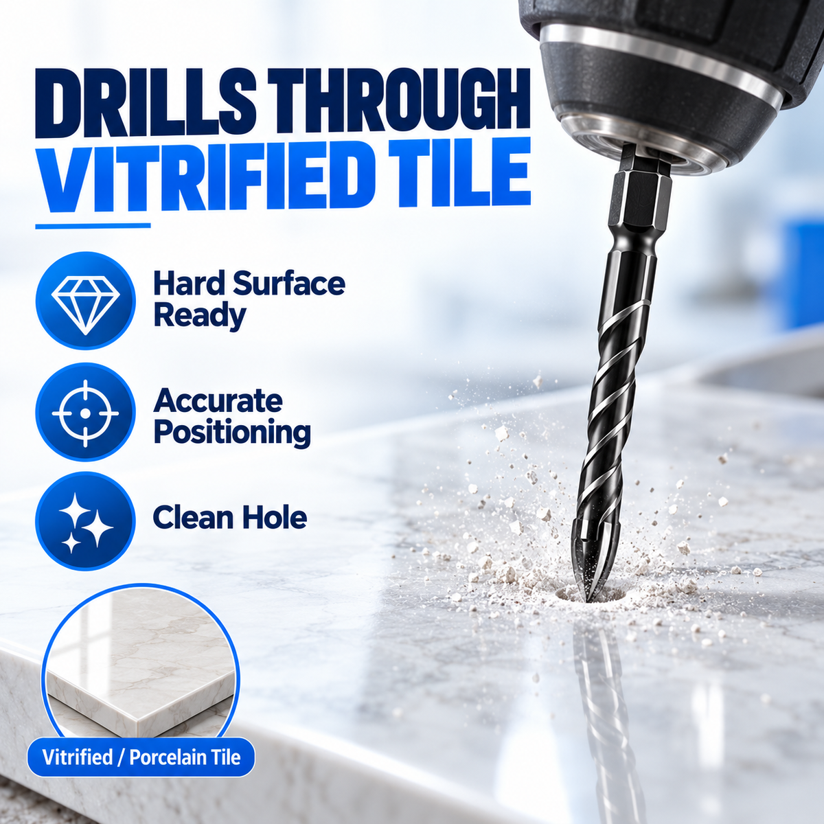 NOZOMI Cross-Tip Multi-Material Drill Bit | 1/4-Inch Hex Shank