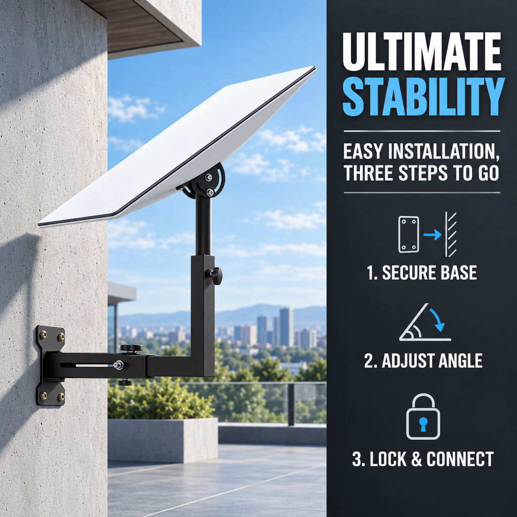 NOZOMI Starlink Gen 3 / V4 Straight Pole Wall & Roof Mount