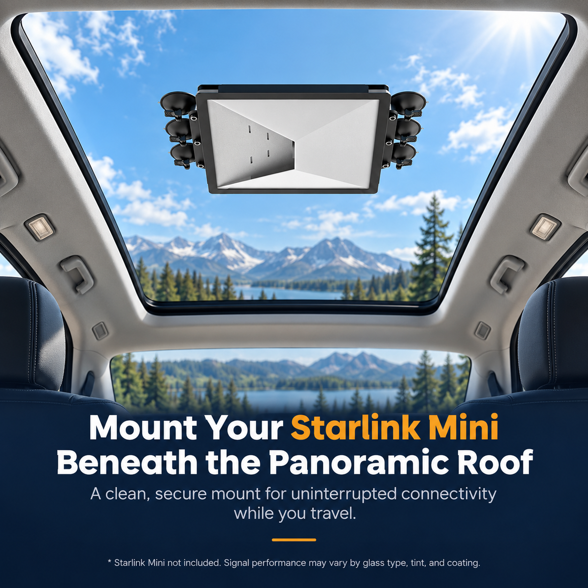 NOZOMI Starlink Mini Six-Cup Sunroof Glass Suction Mount