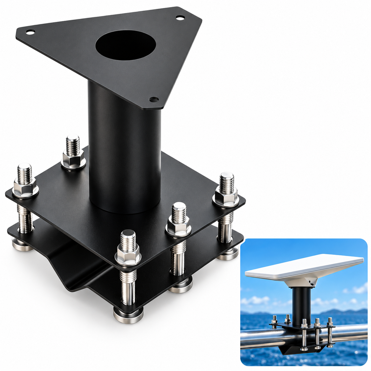 NOZOMI Starlink Mini Pole & Railing Clamp Mount