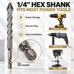 NOZOMI Offset Eccentric Tile Drill Bits | 6–12 mm & 4-Piece Set
