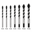 NOZOMI arrowhead tile and glass drill bits on white background, labeled 3, 4, 5, 6, 8, 10 and 12 mm
