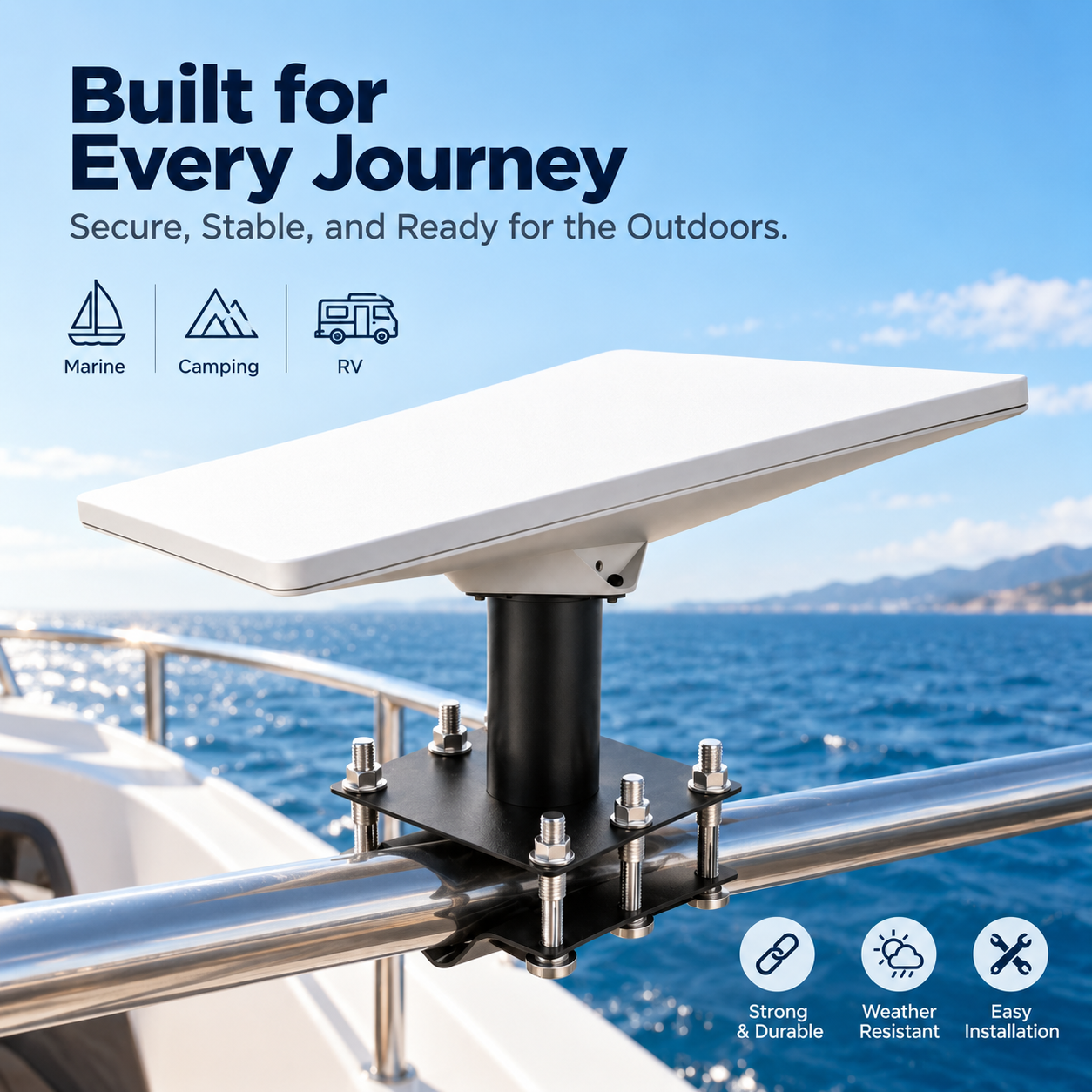 NOZOMI Starlink Mini Pole & Railing Clamp Mount Secondary image