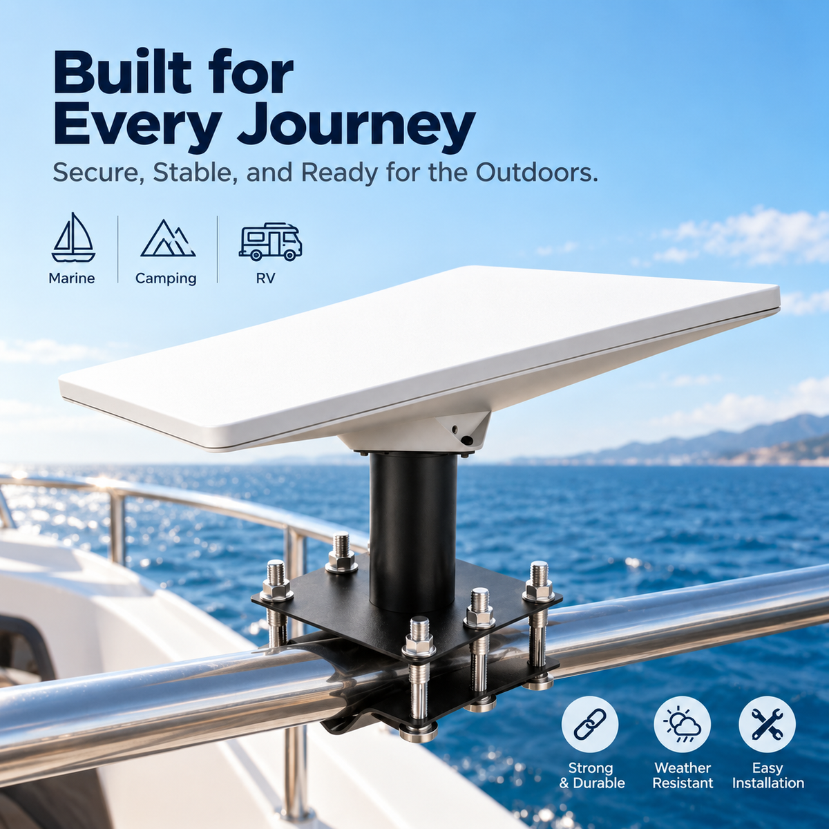 NOZOMI Starlink Mini Pole & Railing Clamp Mount