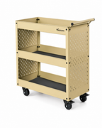 NOZOMI 3-Tier Metal Pegboard Rolling Storage Cart for Garage Workshop Home Salon