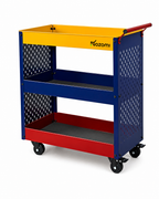 NOZOMI 3-Tier Metal Pegboard Rolling Storage Cart for Garage Workshop Home Salon
