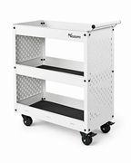 NOZOMI 3-Tier Metal Pegboard Rolling Storage Cart for Garage Workshop Home Salon