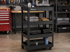 NOZOMI black four-tier rolling tool cart for workshop storage