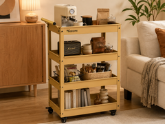 NOZOMI cream four-tier utility cart for living room storage
