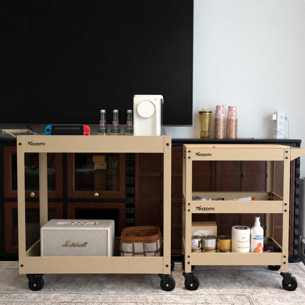 NOZOMI open-side rolling cart home storage size comparison