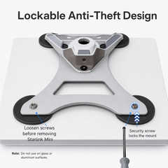 Lockable anti-theft design for Starlink Mini magnetic mount