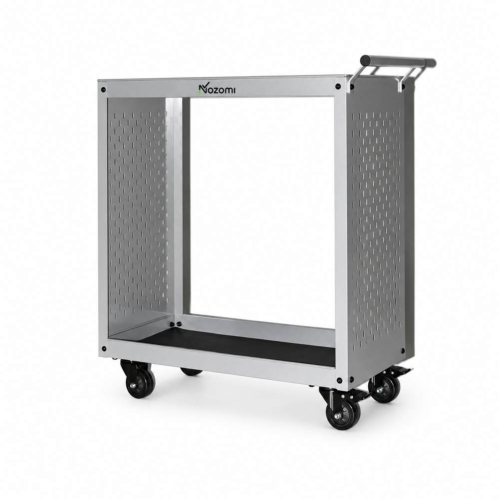 NOZOMI 2-tier rolling tool cart - Silver - Pegboard