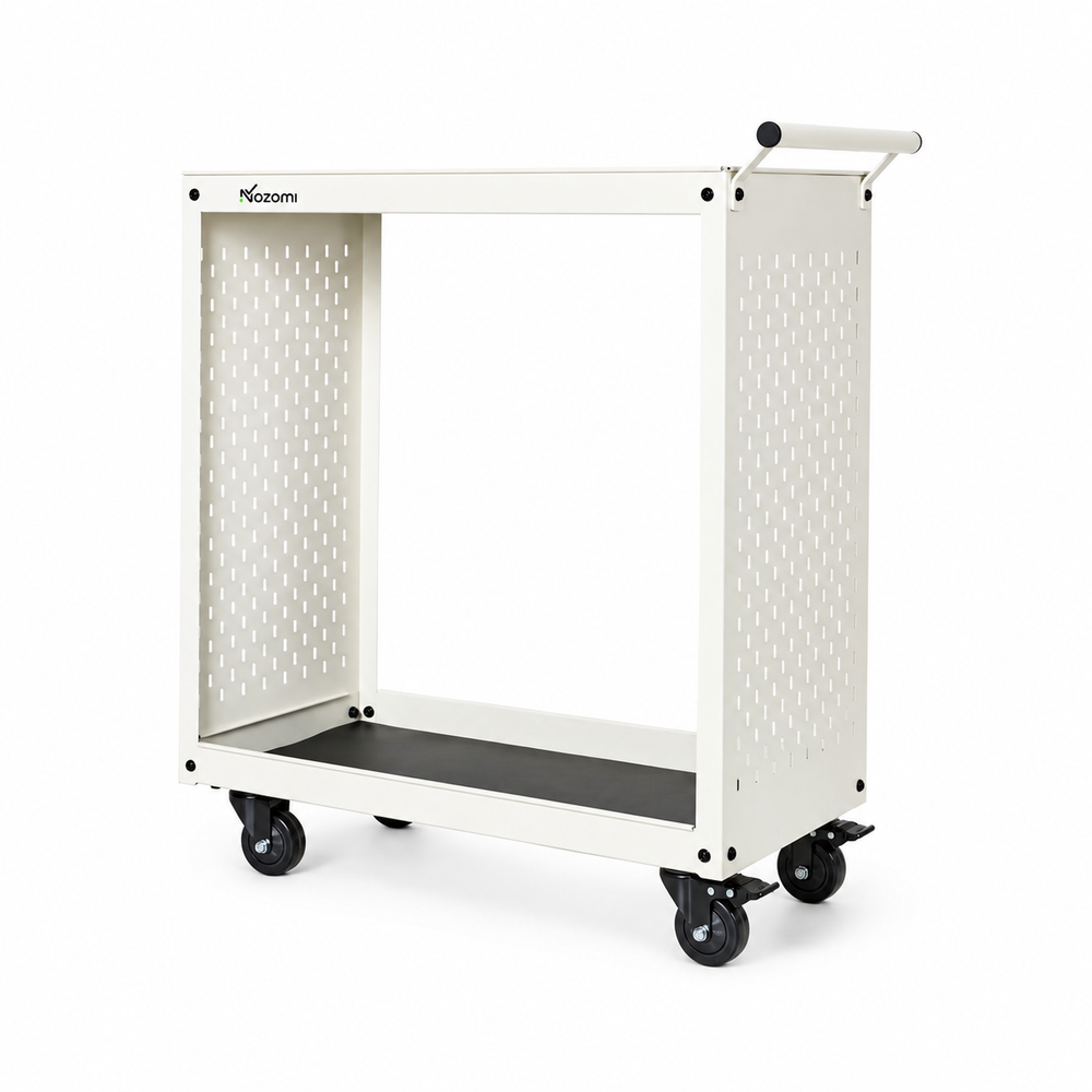 NOZOMI 2-tier rolling tool cart - White - Pegboard