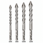 NOZOMI offset eccentric tile drill bits on white background, labeled 6, 8, 10 and 12 mm